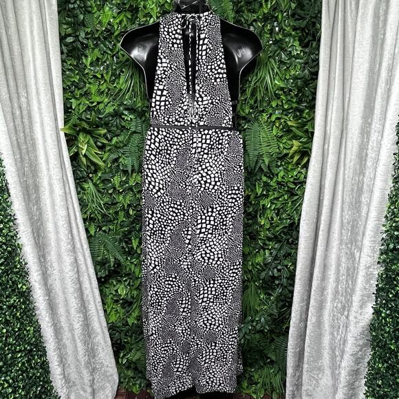 FASHION NOVA Jumpsuit Women Large Black Pants Sleeveless Wide Leg Jumper‎ 2767 - Picture 8 of 9